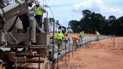 Genius Way Advanced Machines Create Perfect Road Curbs