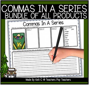 Commas In a Series Worksheets YEAR BUNDLE Practice Sentence Structure Penmanship