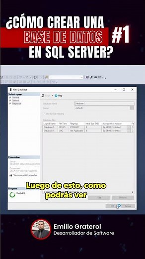 ¿CÓMO CREAR UNA BASE DE DATOS EN SQL SERVER? PARTE 1 #SHORTS #Database #SQL