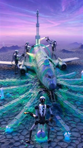 From Crystalline Plane to Majestic Palace #AlienInvasion #cgi