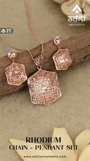 ✨ Rhodium Chain Pendant Set – The New Face of Luxury Elegance ✨By Aditi Ornaments 💎