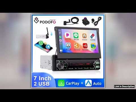 Podofo DAB 1Din 7 MP5 Player AutomaticManual Retractable Screen Multimedia Player Carplay Android A