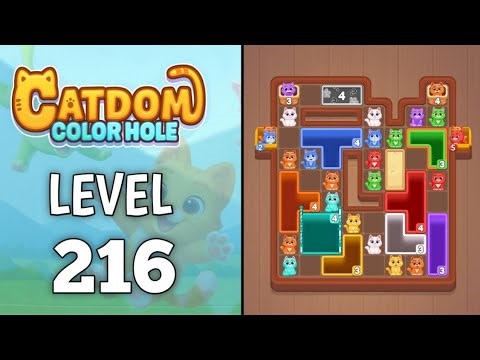 Catdom: Color hole Level 216 walkthrough solution 