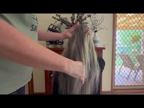 ASMR Soft Hair Play & Gentle Sound of Rain - Whispering Involved 🥰