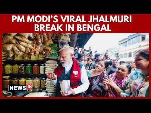 PM Modi Tastes Jhalmuri in Jhargram Amid High-Voltage West Bengal Campaign | WB Polls | N18V