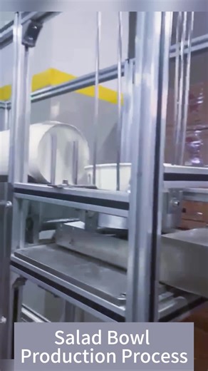 The production process of salad bowls.#saladpackaging #saladbowl #paperbowl #fyp #customized #papercup #papercraft