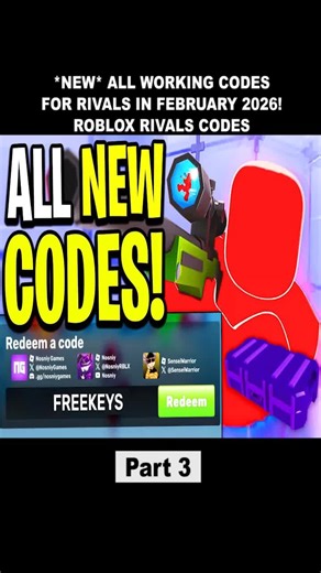 *NEW* ALL WORKING CODES FOR RIVALS IN FEBRUARY 2026! ROBLOX RIVALS CODES - Part 3. #ROBLOX #robloxfyp #robloxedit #robloxgames #robloxstory