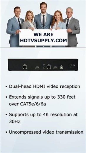 Smart-AVI HDX-XT-2P-RX-S Dual-Head HDMI 4K KVM Extender Receiver with USB 2.0