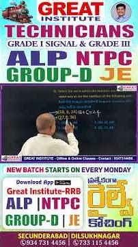 GREAT INSTITUTE - RRB - The best coaching center for the railway jobs