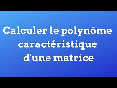 Calculer le polynôme caractéristique d'une matrice