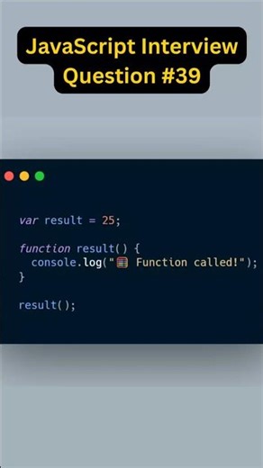 #39 - Javascript Interview Question l #javascript #shorts #reactjs #webdev #webdeveloper