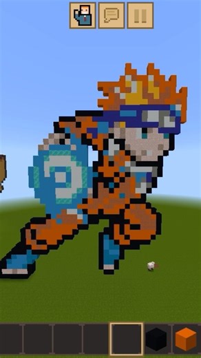 I made Naruto pixel art in minecraft 🔥#shorts #pixelart