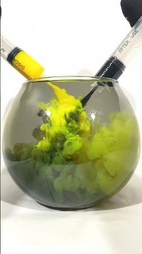 Satisfying Ink Drop Experiment – Black & Yellow Flow