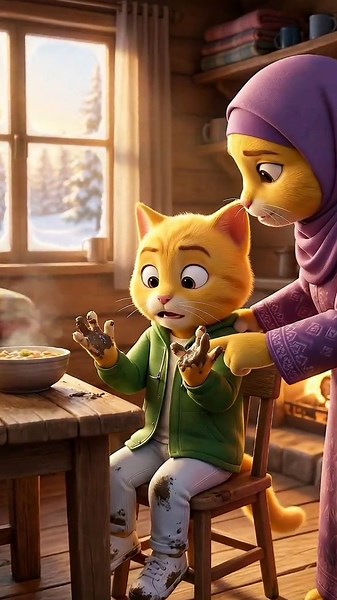 البرجر هرب من القط مياو 😱🔥 والسبب صادم شوفو حصل ايه ؟ #ai #viral #relz #shorts #cat