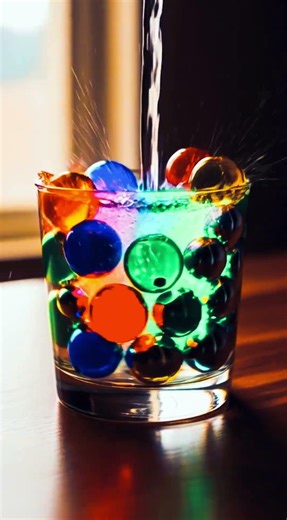 This Glass of Water Turns MAGICAL With Marbles! 🥛 #asmr #marble