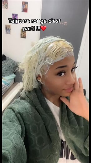 Vibrant Red Hair Dye Transformation Process