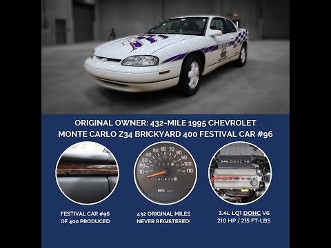This 1995 Monte Carlo Pace Car Never Left the Garage - ONLY 432 ORIGINAL MILES!