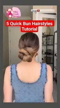 Quick Easy Bun Hairstyles Tutorial For Lazy Girl #hairstyles #hairtutorial #shorts