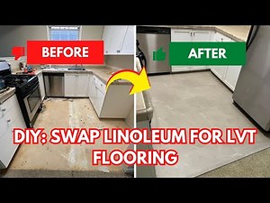 How To Remove Linoleum Flooring In The Kitchen & Bathroom To Replace With Vinyl Tile LVT Flooring