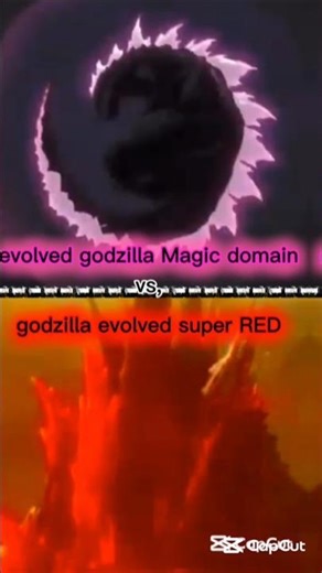 godzilla evolved Magic domain vs, godzilla evolved super RED #godzilla #edit #1sv1 #shorts
