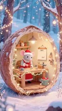 🎄🐾 Tiny Christmas Animal Homes in Walnut Shells: Watch Them Get Festive! 🐿️✨ #christmashome