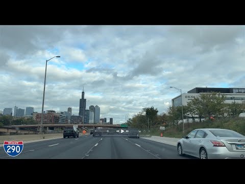 Downtown Chicago Drive on I-290 Eastbound | Real-Time Expressway Commute POV