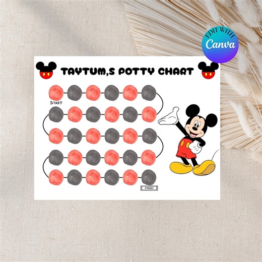 Mickey Mouse Potty Training Chart | Printable Reward Chart for Kids | Toddler Toilet Training Tracker | Instant Download Sticker Chart - Etsy Australia