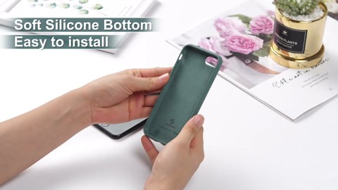 Cordking Designed for iPhone SE Case 2022/2020, Designed for iPhone 7 8 Case, Silicone Ultra Slim Shockproof Phone Case with [Soft Microfiber Lining], 4.7 inch, Black