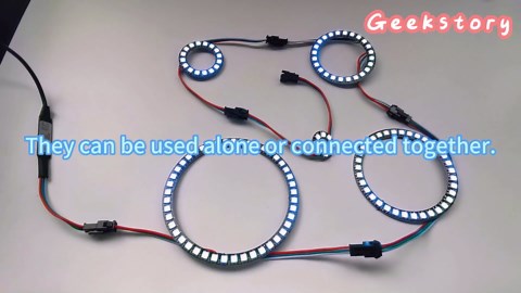 24 Bits WS2812 5050 RGB LED Ring Lamp Light Stage Light with Integrated Full Color RGB Ring Drivers for Arduino Raspberry Pi ESP32