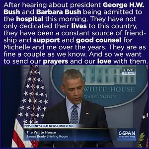251K views · 6.5K reactions | President Obama sends prayers and love to George H.W. Bush and Barbara Bush at his final press conference | BuzzFeed | Facebook
