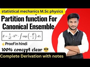 Partition function for Canonical ensemble || statistical mechanics Msc fy ||