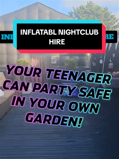 Let your teenagers party in the safety of your garden for thier birthday! #onthisday #partysafe #parents #birthdayideas #inflatablenightclub