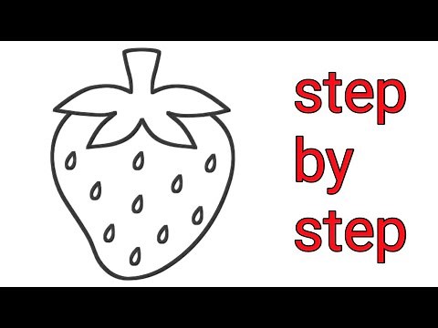 Drawing strawberries very easy | strawberry drawing for beginners