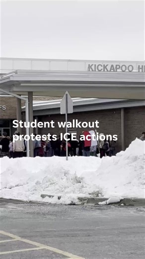 Kickapoo High School students staged a walkout Thursday morning to protest ICE actions and support immigrant community members. | Springfield News-Leader