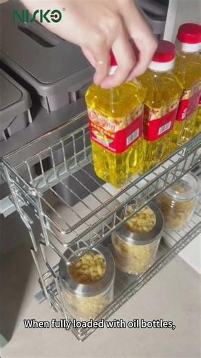 The Slide pullout basket:Narrow Kitchen Storage Solution#kitchenorgnizer