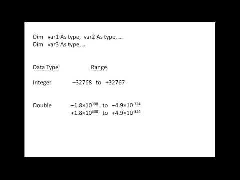 Excel VBA Topic 3.1 - Data Types