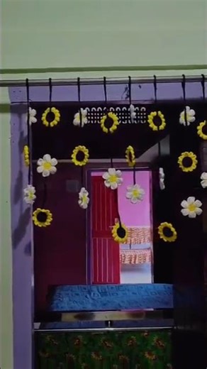 Easy woolen flower door hanging toran 🌻🌻🌻🌻🌻