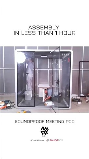 Upgrade your workspace with our soundproof meeting pod - assembled in less than 1 hour! #napbox