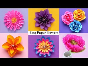 6 Easy Paper Flowers | Flower Making | DIY