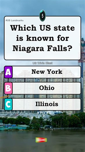 🌊 Which US State Has Niagara Falls? 💦🇺🇸 #Shorts #usa #america