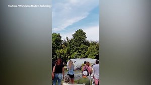 Horrifying moment bungee jumper plunges down after cord snaps