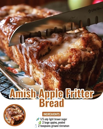 Amish Apple Fritter Bread tastes like your favorite fritter in loaf form, packed with juicy apples and warm cinnamon spice! 🍏 Recipe 👇👇 | Pooja