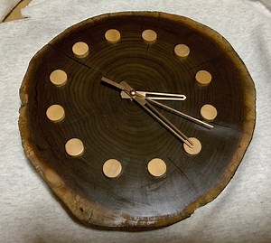 Walnut Cookie Wall Clock #1: 11" Diameter Solid Wood Clock - Etsy