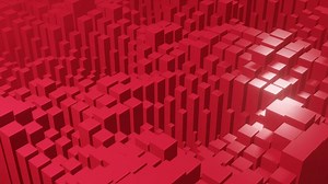 abstract red cubes geometric background, motion design 3d render looping animation