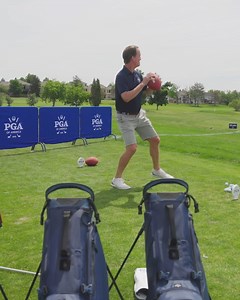 5.6K views · 614 reactions | "He's got a big forehead." Peyton Manning went for it in a range-picker throwing session – and we added Eli's head for some extra motivation. | PGA of America | Facebook