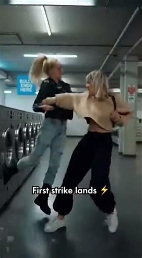 Girl fights back against laundry room bully! #antibully #selfdefense #karma #bullyendshere