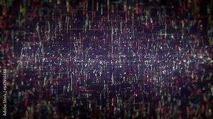 Abstract Digital Data Technology Background/ 4k animation of an abstract high technology wallpaper background visual fx of data lines and particles zooming in with ambient occlusion and depth of field