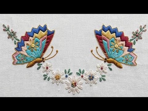 Kashmiri Embroidery Butterfly Design 