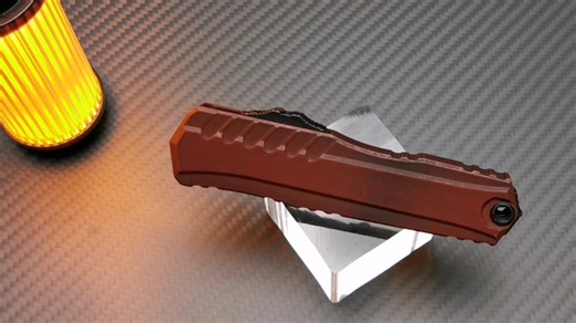 Microtech 微技术爪标 Cypher Il/暗码 第二代 暗红色铝柄 M390MK钢 双刃 暗红色刃面