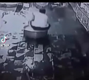 A man falls into hot water